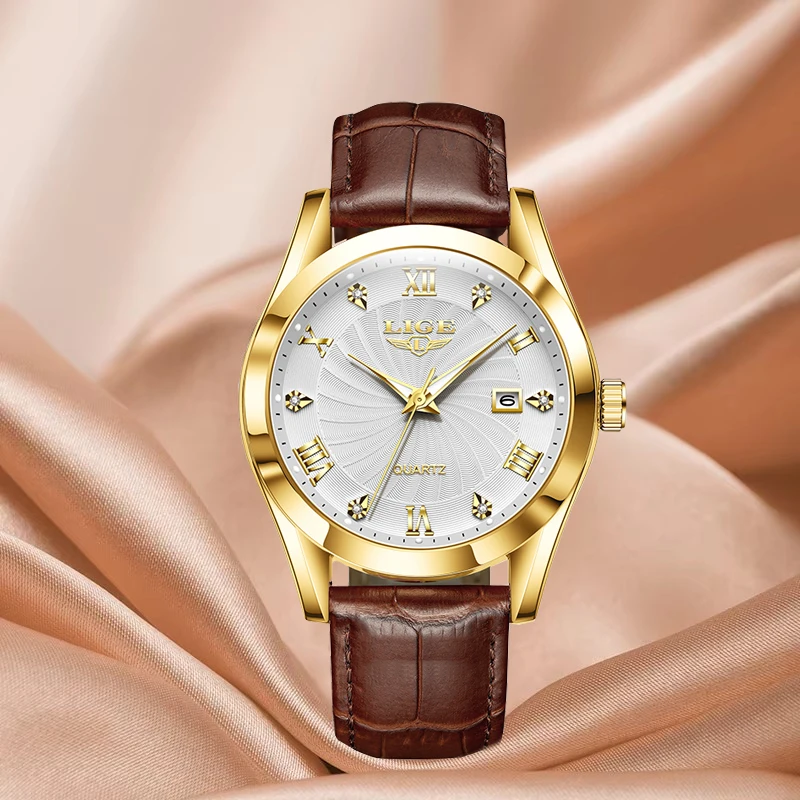 LIGE Women's Wristwatch Fashion Casual Leather Sport Waterproof Woman Watch Luxury Women Bracelet Classic Female Clock women watches