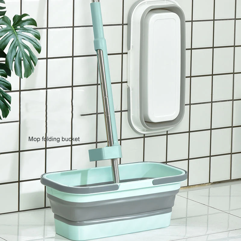 Folding Basin Foldable Mop Bucket With Double Handle Folding Washbasin For Cleaning Portable Washing High-Capacity Bucket