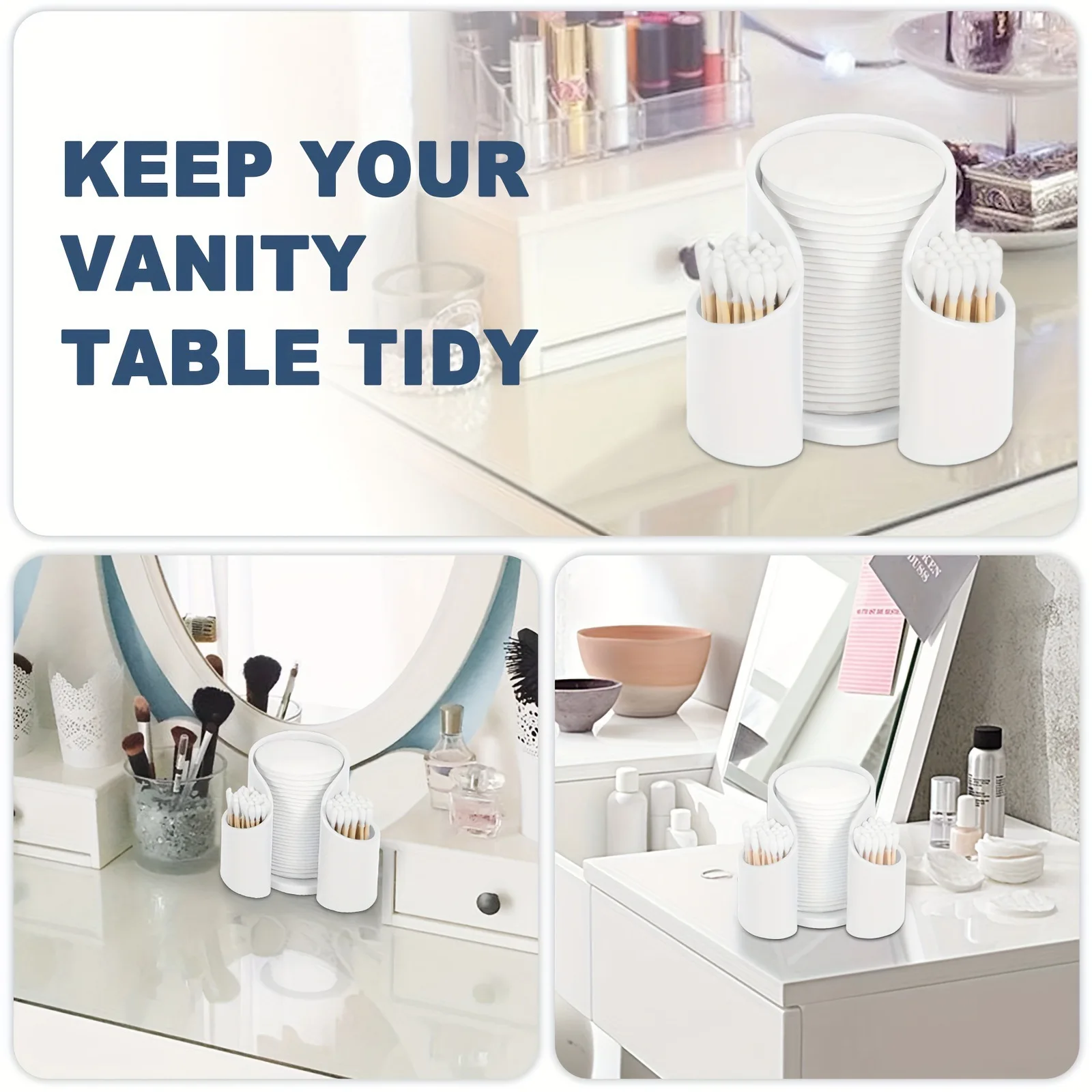 1pcs makeup cotton storage box desktop storage storage box toothpick dental floss storage box beauty cotton swab storage box 2