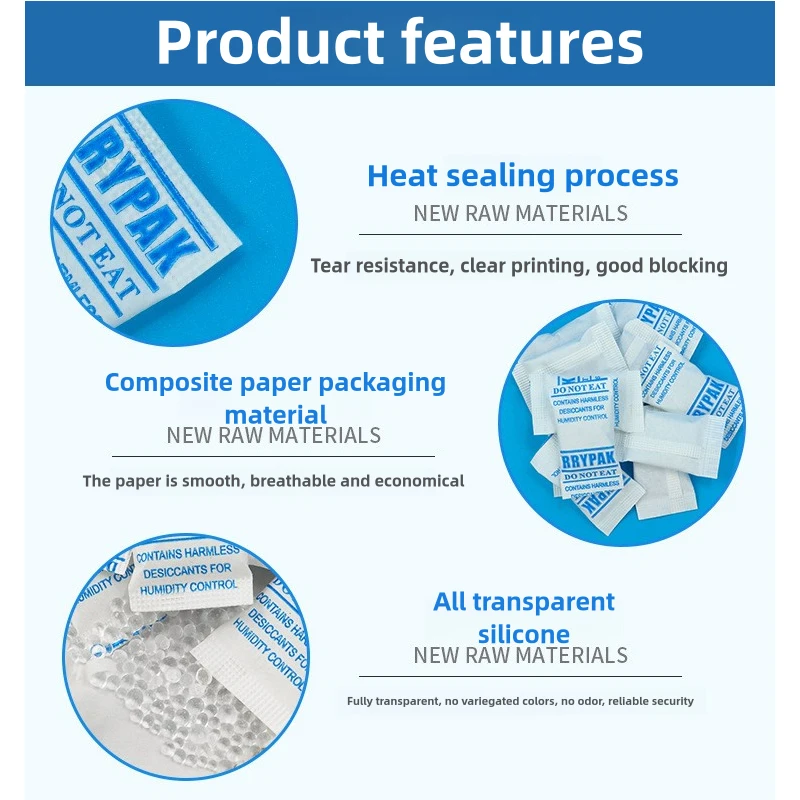 1.5g 500 Package Transparent Particles Silica Gel Desiccant Furniture Clothing Industry Moisture-proof Beads No Gauze Moistur