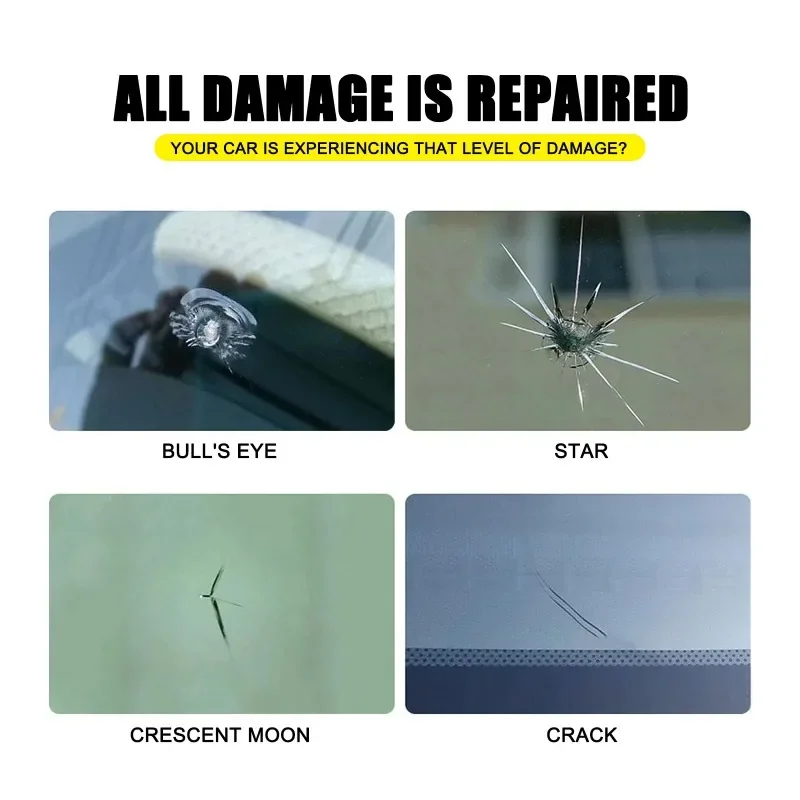 Car Windshield Repair Kit DIY Glue Quick Fix Car Glass Crack Repair Agent Chips Cracks Combined Repair for All Types of Glass 3