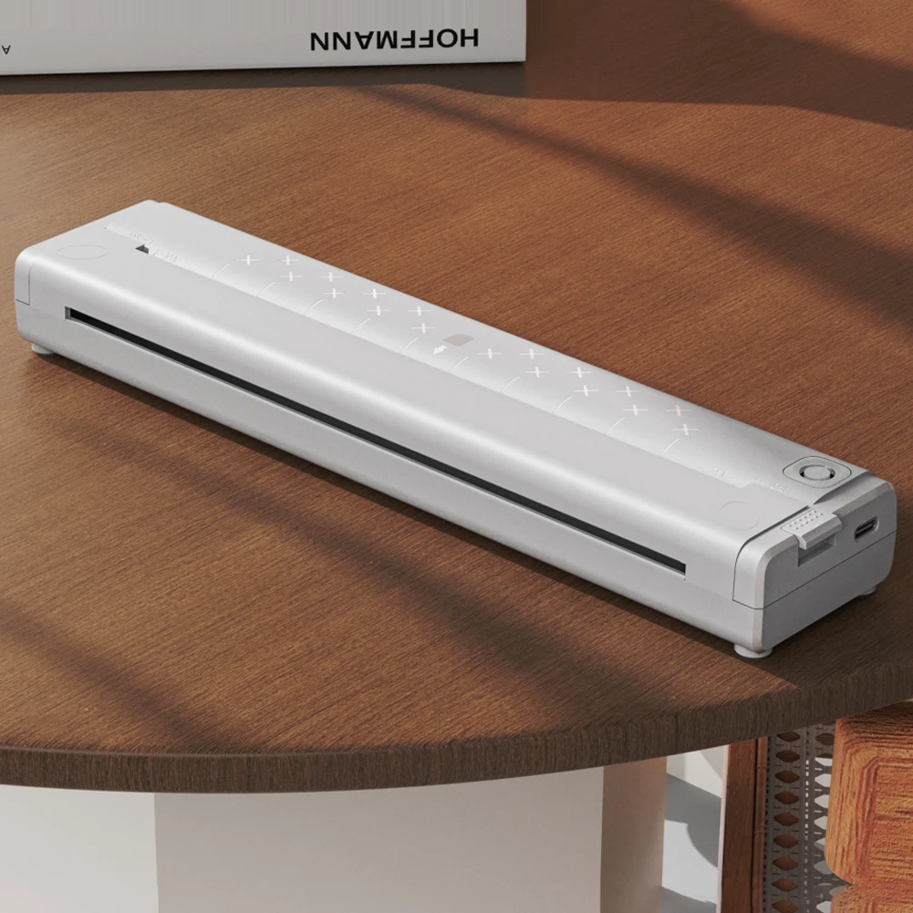 A4 휴대용 열전사 프린터 203DPI 블루투스 호환 미니 휴대용 A4 라벨 메이커(인쇄 용지 포함) 여행 및 가정 작업용