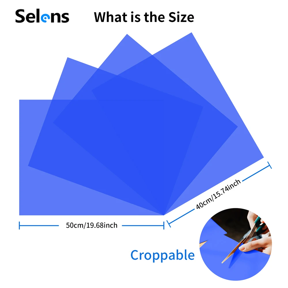 Selens 40x50cm Lighting Gels Filter Blue CTB Gel Colour Film Color Correction Tr