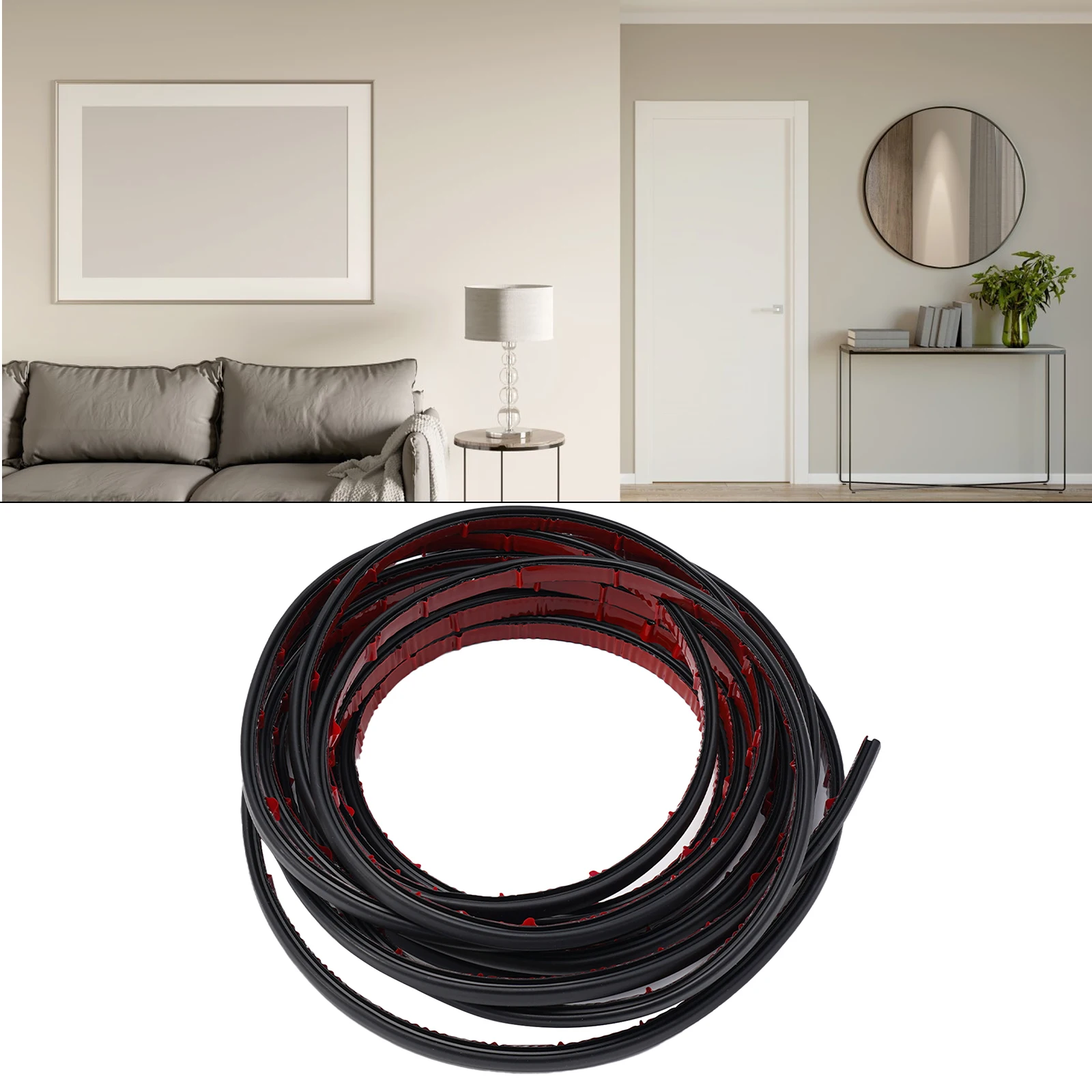 

1pc Weather Stripping Door Seal 19.7Feet Silicone Rubber Door Seal Strip Door Soundproofing 6M Length Door Seal Home Hardware