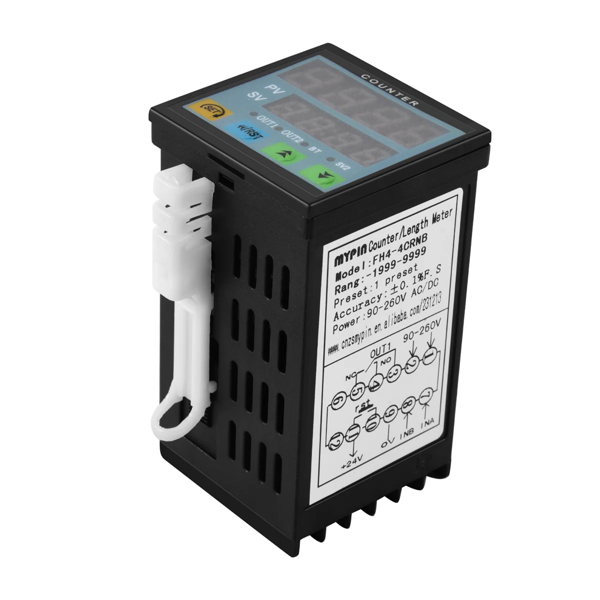 MYPIN 4 디지털 카운터 길이 카운터 길이 계량기, 다기능 지능형 90-260V AC/DC 프리셋 릴레이 출력