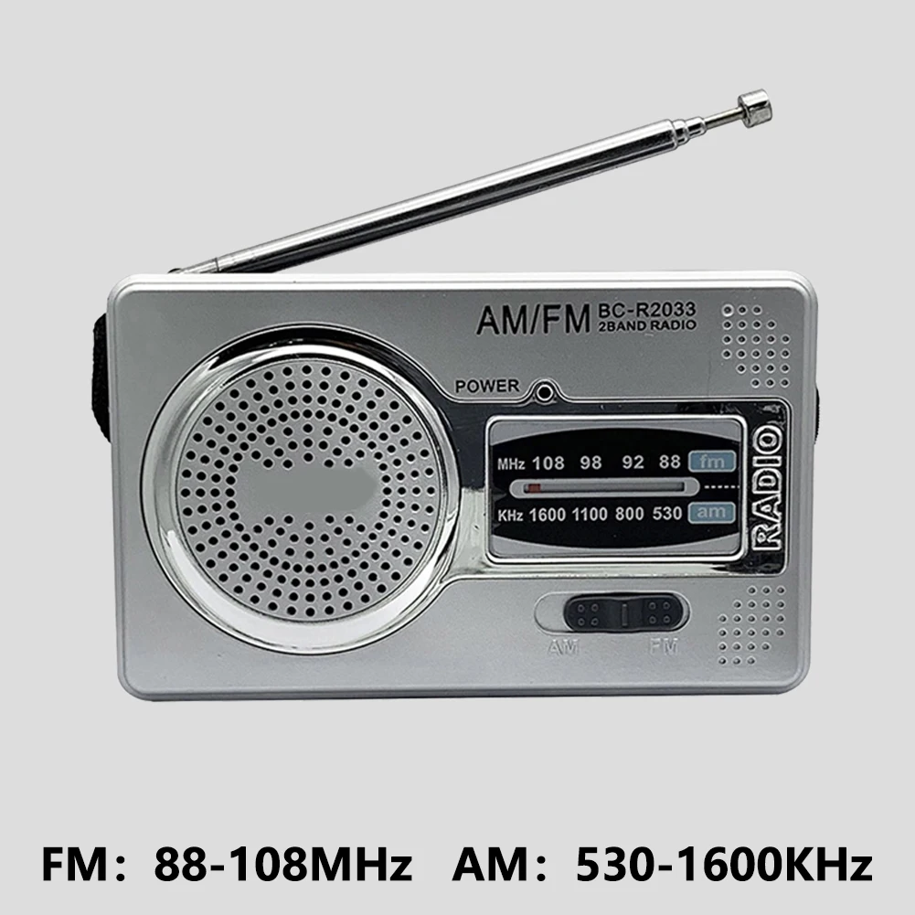 AM FM 휴대용 라디오 듀얼 밴드 HiFi 음악 플레이어, 배터리 전원 포켓 포인터 라디오, 3.5mm 잭 내장 스피커