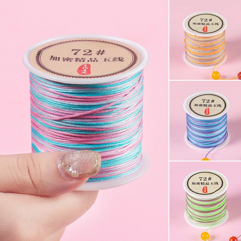 Nylon Cord 50M/Roll 0.8mm for Chinese Knot Macrame Bracelets DIY Tassels Beading