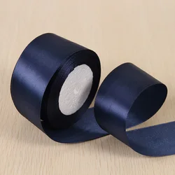 Elegant Satin Ribbons in Variety of Colors for Wedding and Party Decorations (38 Dark Blue)