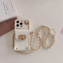 Butterfly Rope Chain Wallet Phone Case Cover - Moto G Pure (White)
