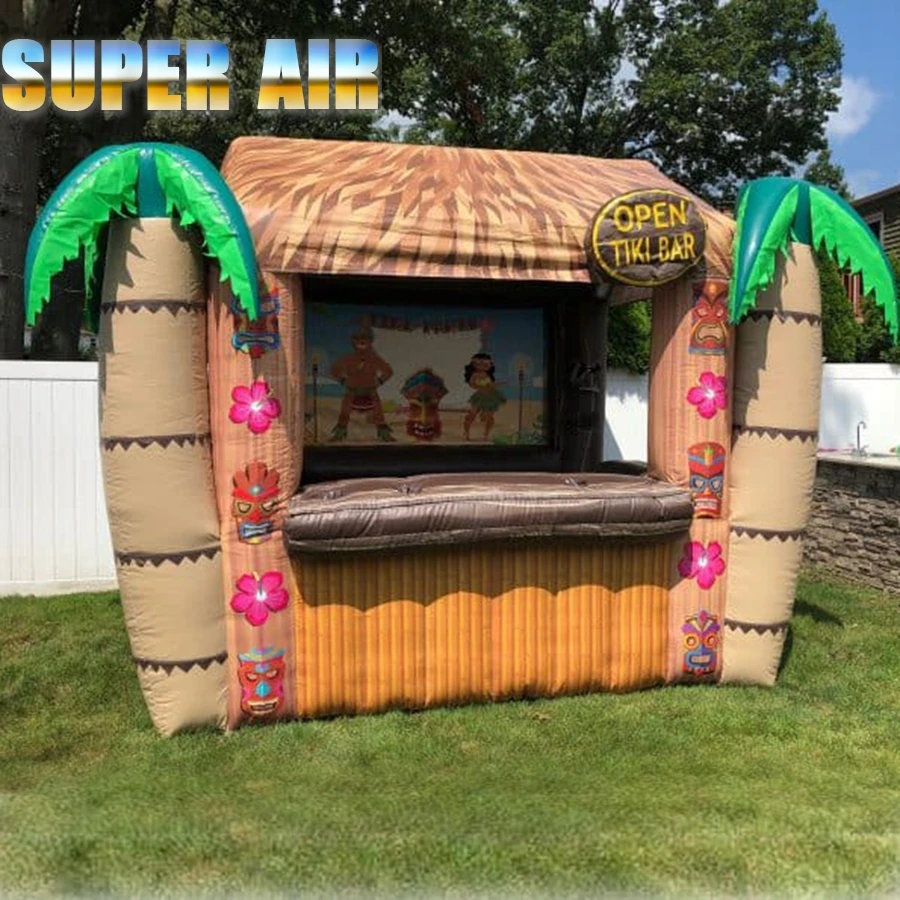 Palm tree booth inflatable stall professional bespoke with fan safe portable thickening wear Oxford cloth