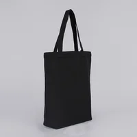 Sac à main en toile noire pour étudiant, sac en coton initié unique, grand sac à provisions, poche de ceinture, sac cosmétique, cadeau 5