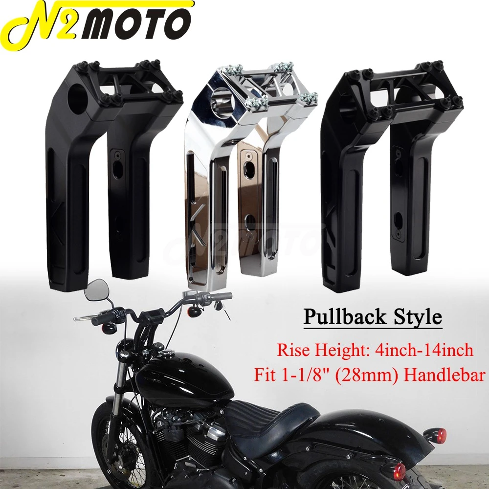 28mm Handle Bar 4"14" Handlebar Riser For Harley Dyna Fat Street Bob Softail M8 Breakout