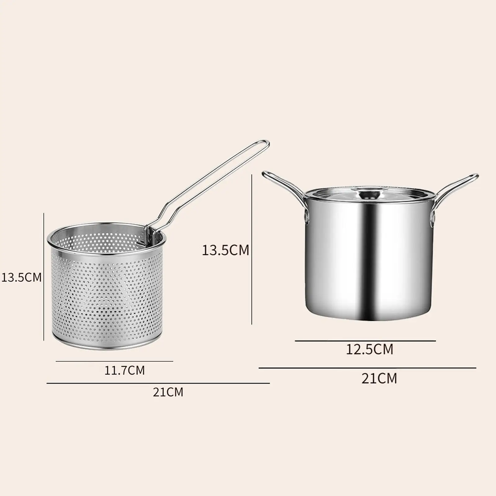 Deep Fryer Multifunction Pan Deep Fryer Cooking Pot for Home Camping Party