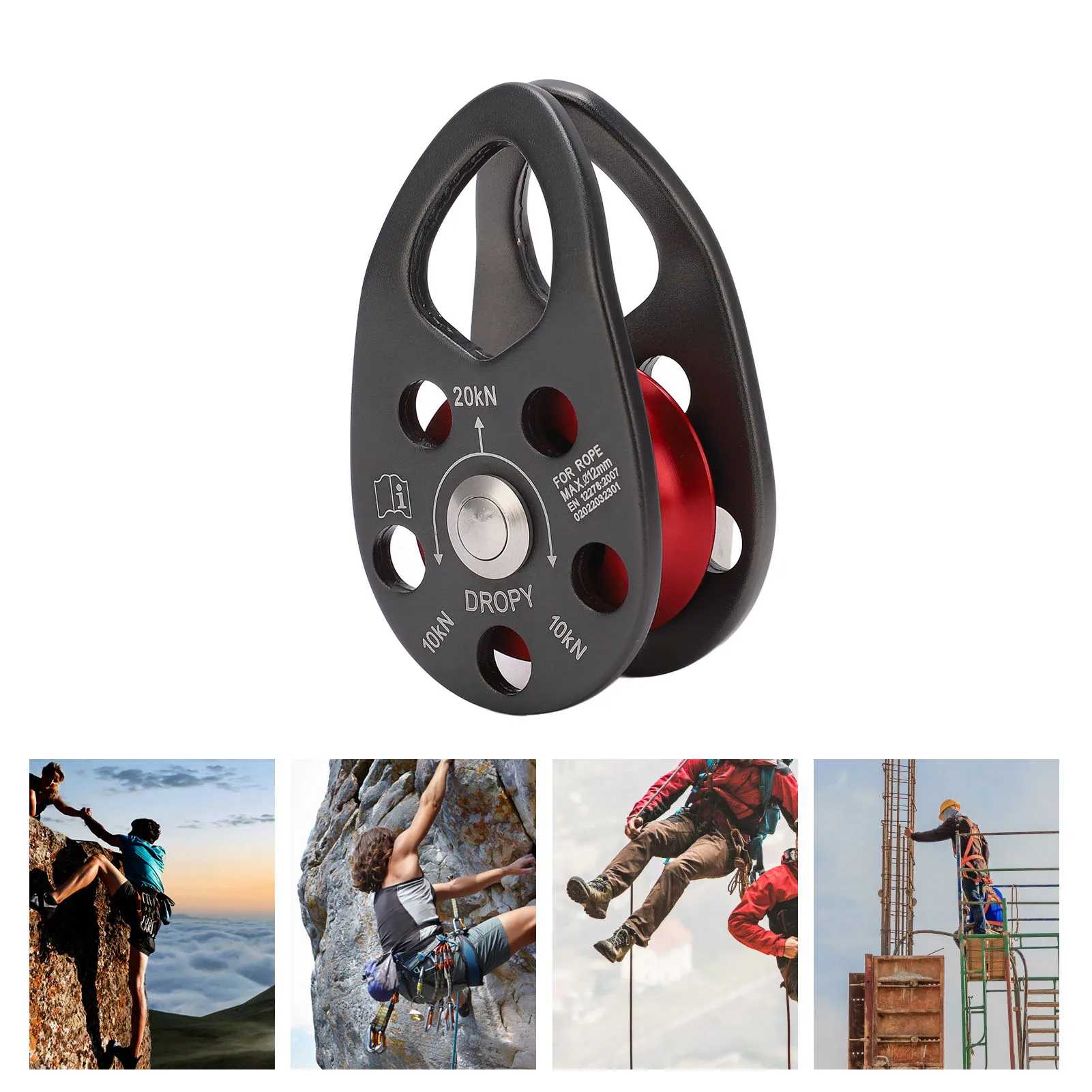 RockClimbingPulleyAluminumAlloy20KNLightweightPortableHeavy