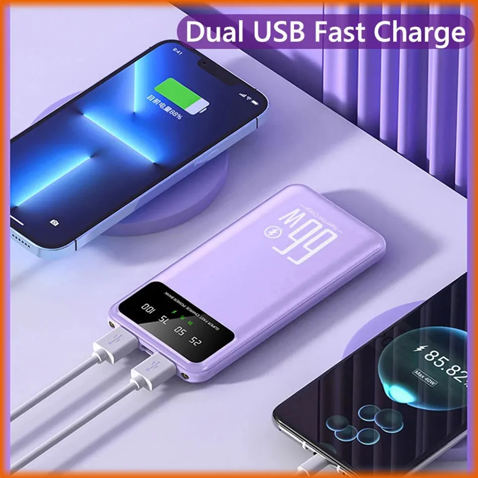 

Mobile Power 30000mah 66W Power Bank Portable External Battery Charger Fast Charging For Huawei Samsung Iphone Powerbank