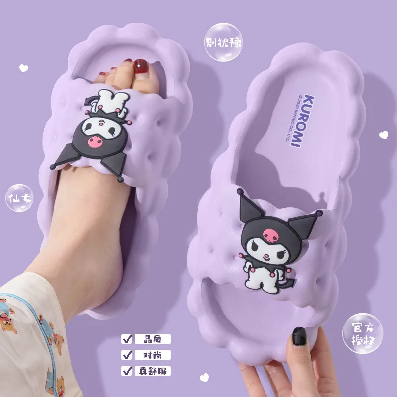 Sanrio Slippers Hello Kitty  Cinnamoroll Kuromi Slippers Kawaii Women Indoor Slippers Comzy Anti-Slip House Flat Slipper 4