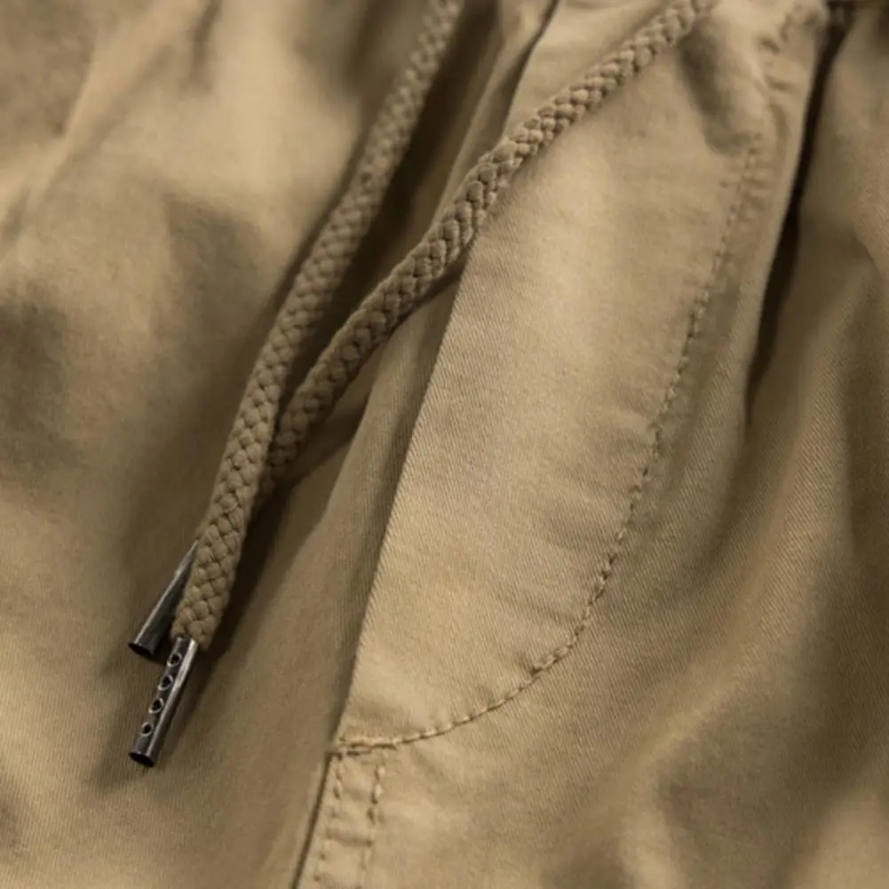 Description Picture 3 of itemGood Lightweight Men Lace-up Overalls Outdoor Trendy Casual Pants Breathable Polyester Men Trousers for Daily Wear