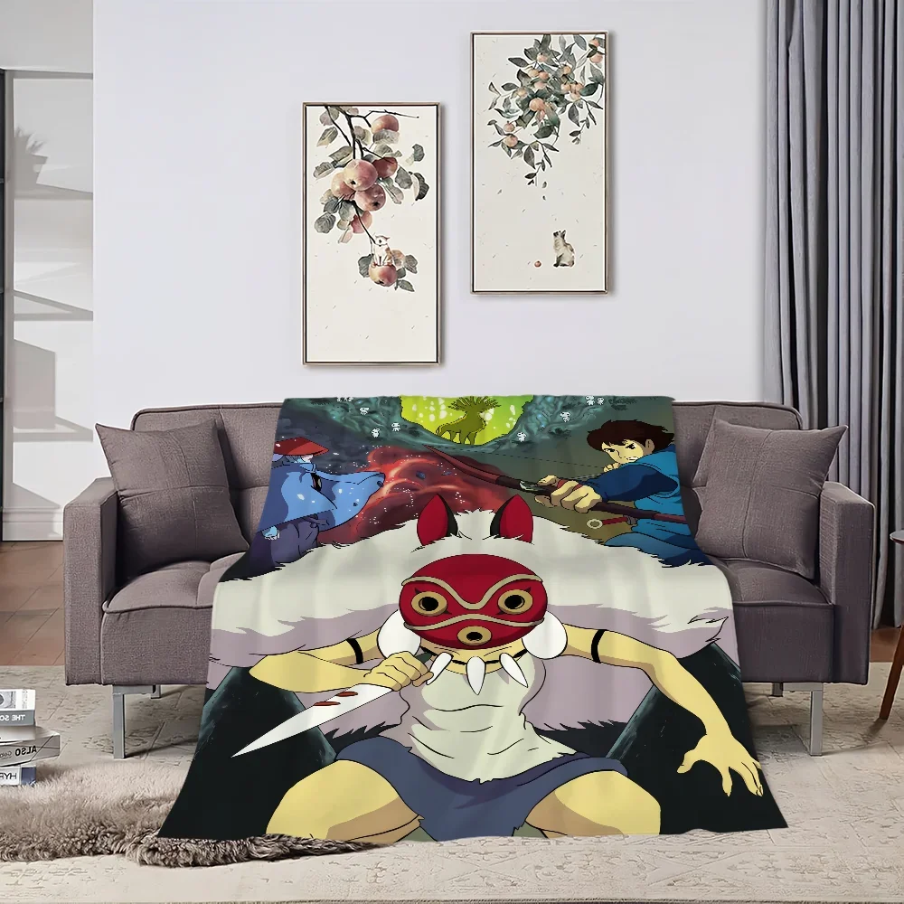 Anime P-Princess-ES M-Mononoke-ES Blanket Skin friendly comfort warm soft plush blanket suitable sofa living room office bedroom 4