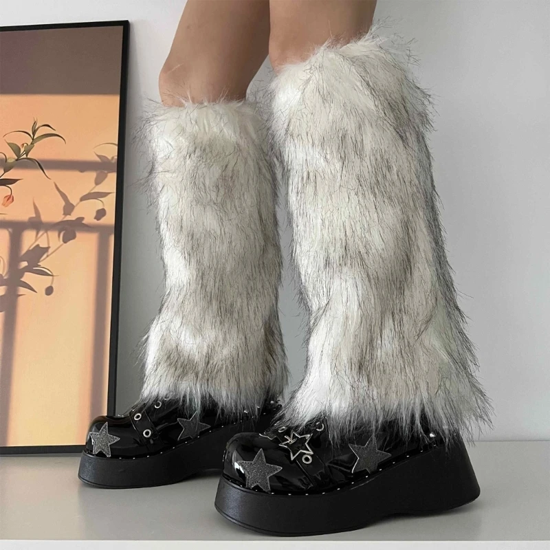 

Women's Faux Furs Leg Warmers Sexy Furry Fuzzy Leg Warmers Soft Boot Cuffs Cover