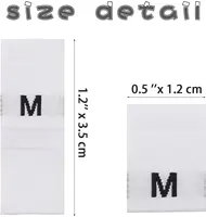 Étiquettes de taille de vêtements, 100 pièces, étiquettes de taille tissées générales, étiquettes de vêtements pratiques pour vêtements en tissu, accessoires de couture 4
