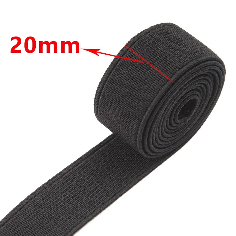 Black Nylon Elastic Waistband - Stretch Tape for Sewing and Crafts (4 Meters, 10-80mm Width)