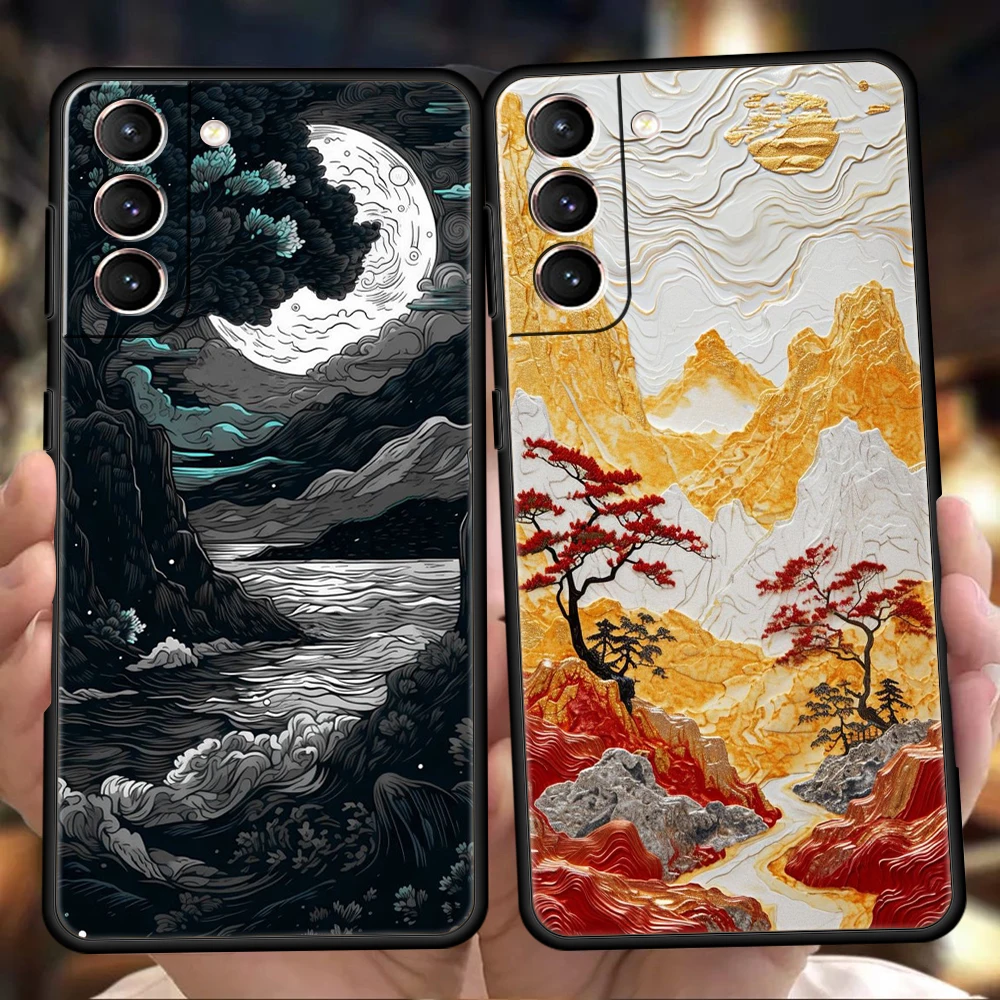 Landscape Painting Silicone Shockproof Phone Case