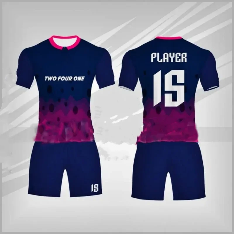 Black Orange Polyester Mesh Quick Dry Breathable Fabric Sublimation All Over Printign Custom Soccer Jersey Uniform Kits shirts 4