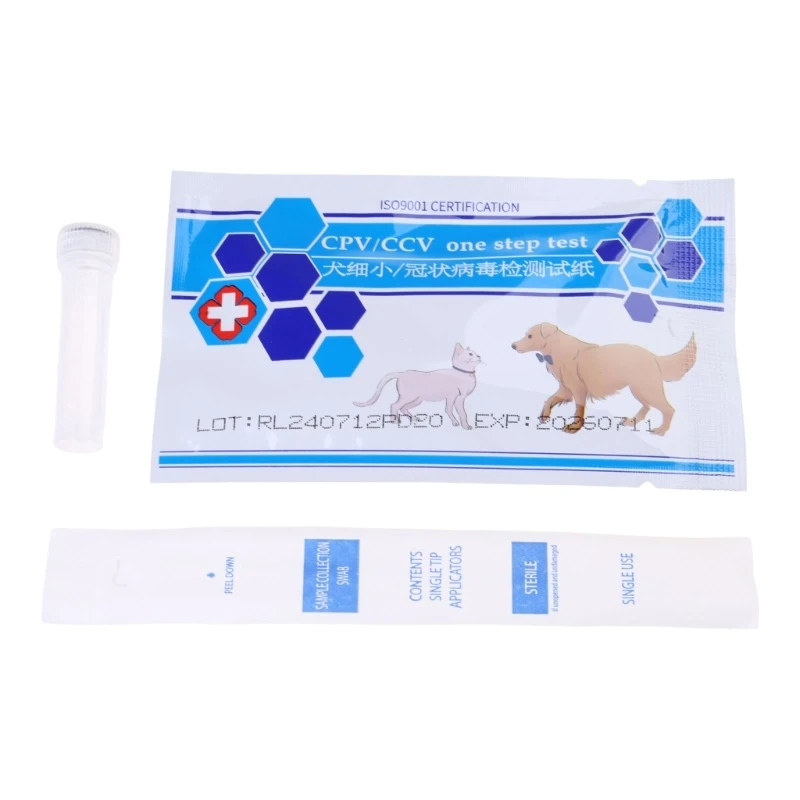 Canine Parvovirus/Canine Coronaviruses Test Dogs Cats Easy and Effective Test Pet Card for Clinic Use Convenient