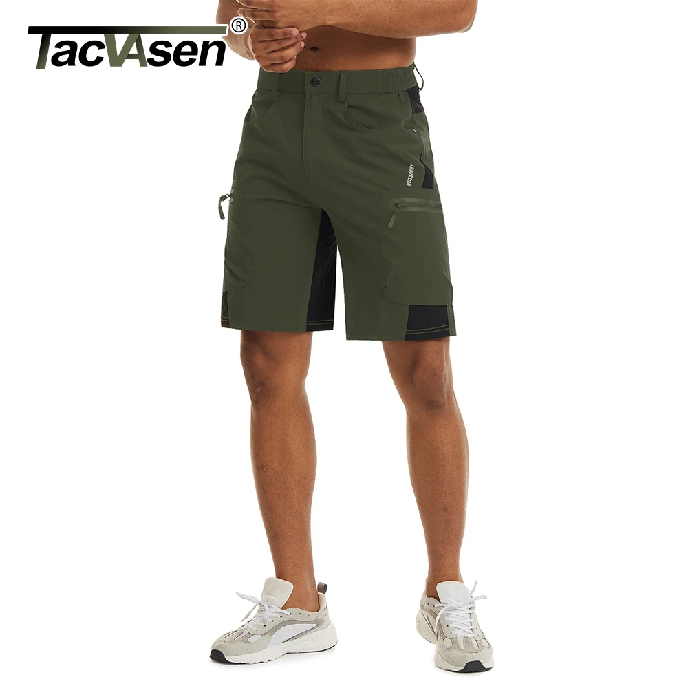 TACVASEN Men Summer Outdoor Shorts Quick Dry Knee Length