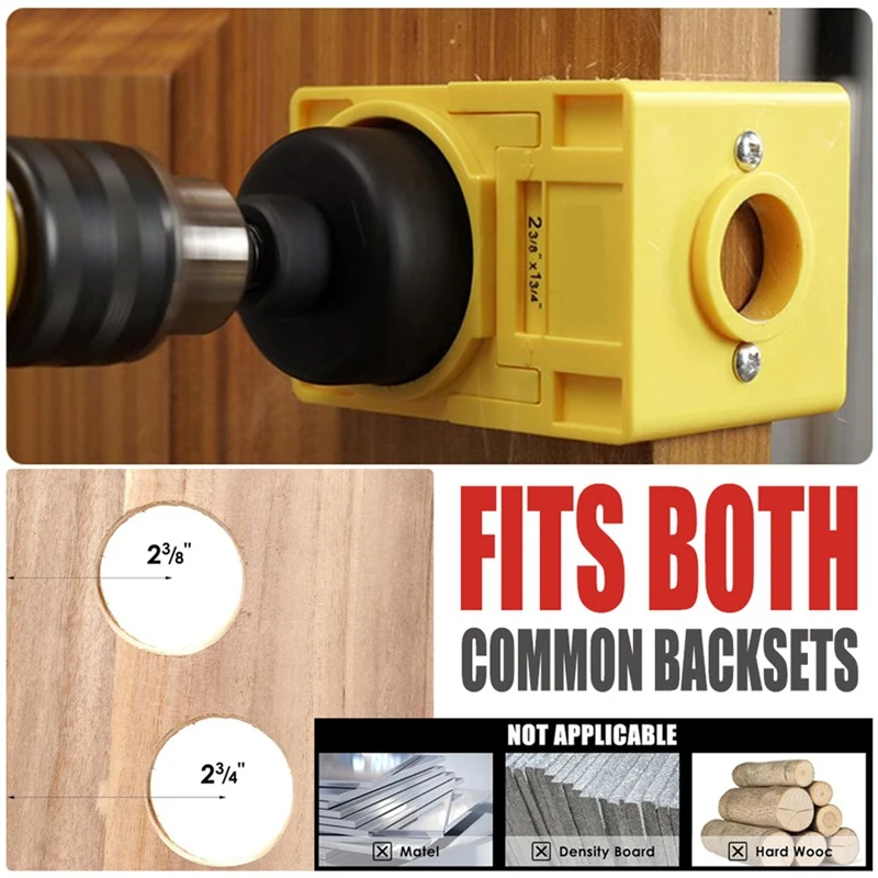 1-3/8Inch-1-3/4Inch Door Lock Installation Kit For Wooden Doors With Guide Template, Door Lock Hole Saw-Retail