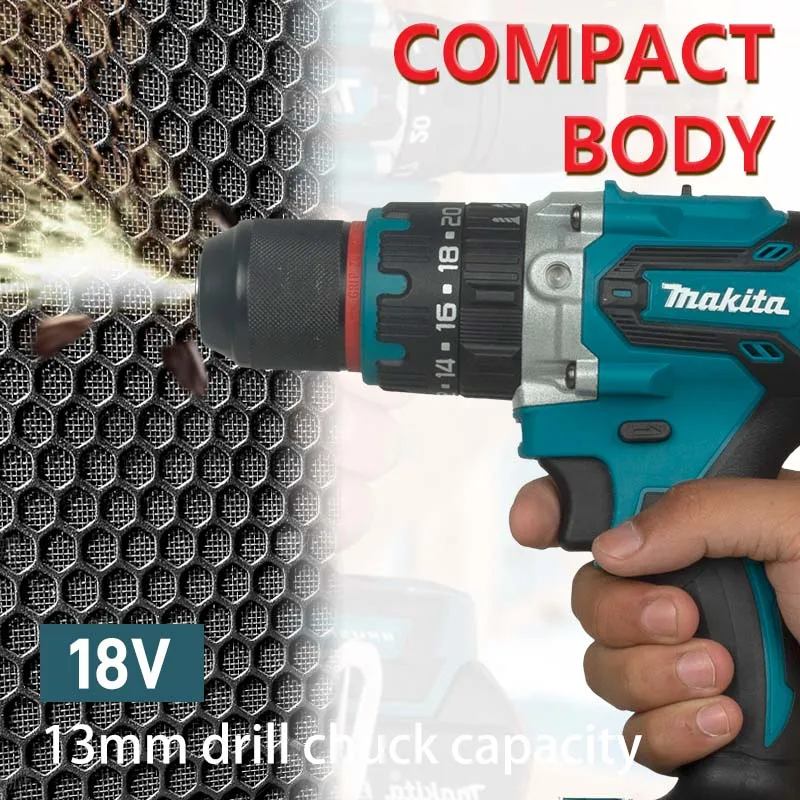 Makita DDF487 13mm red circle brushless lithium rechargeable impact drill,household hand drill,high torque electric screwdriver 2