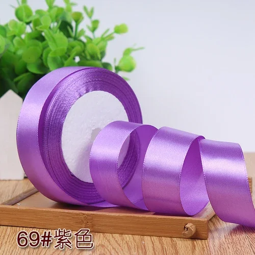 Silk Satin Ribbon for Gift Wrapping and DIY Crafts - 2.5cm, 25 Yards