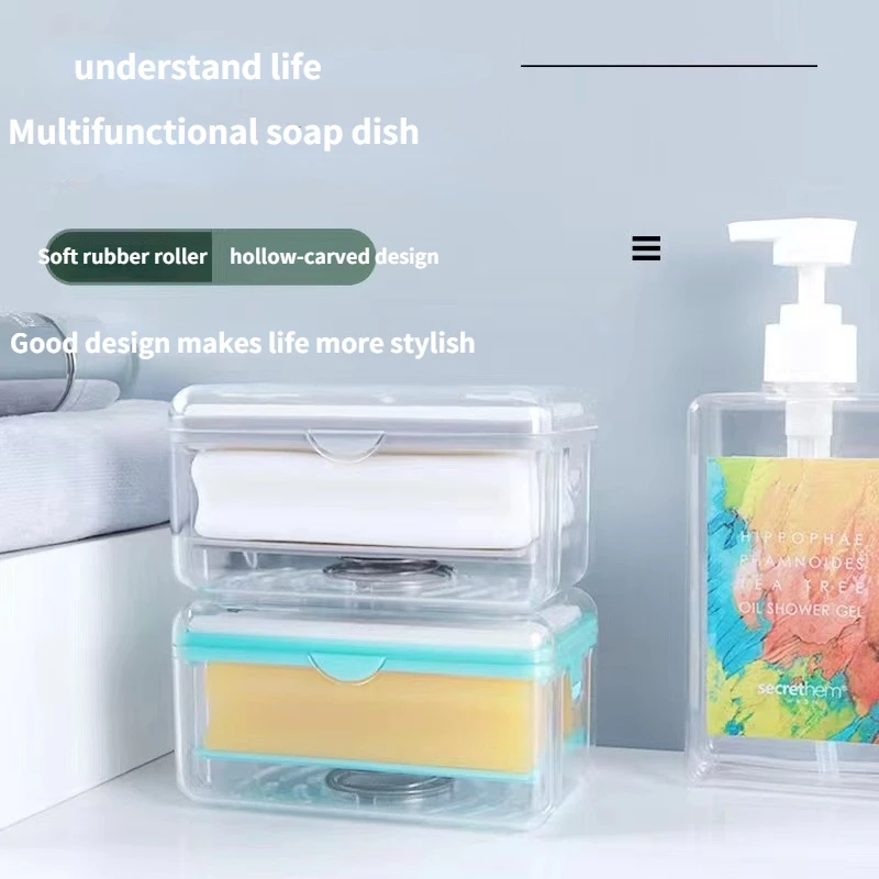 

New Draining Multi-function Soap Box Soap Holder Hands-free Foaming Soap Box Rack Storage Box Bathroom Accessories