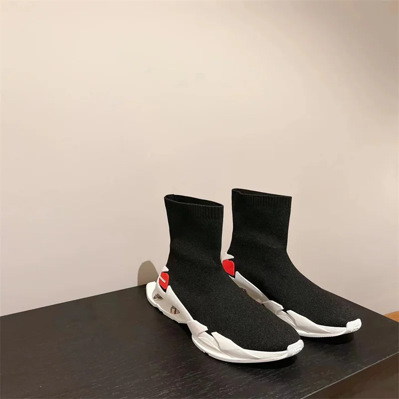 원래 여성 플랫폼 부츠 숙녀  가죽 전투 여성 지퍼 겨울 높이 발목 Zapatos Mujer 신발