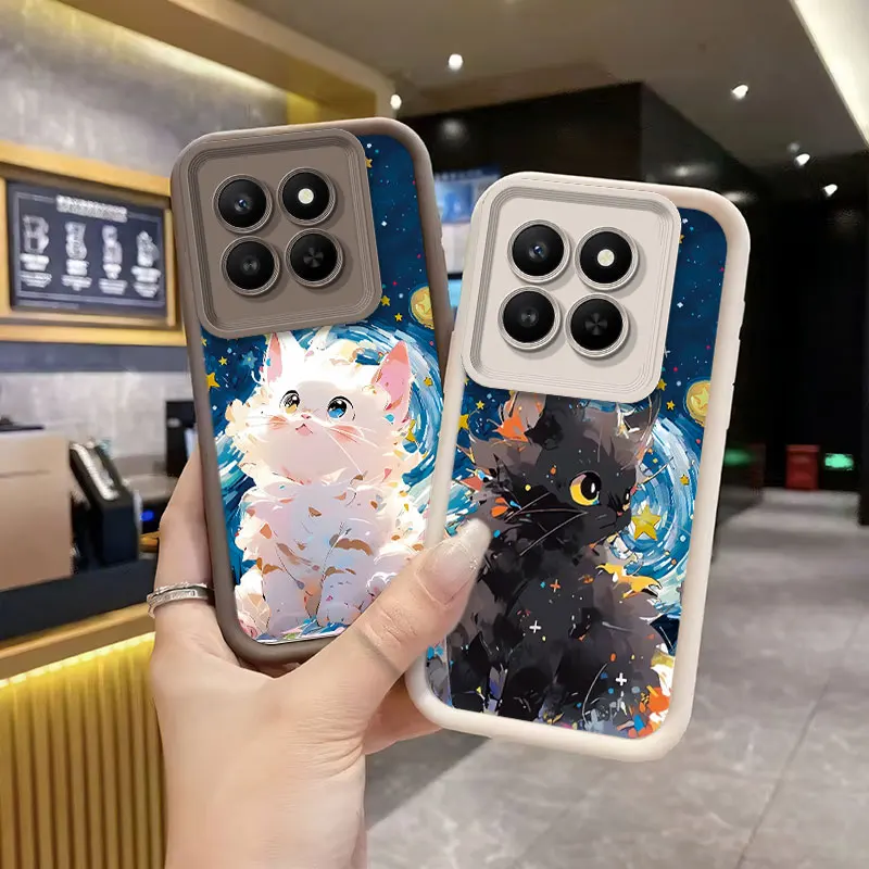 Cute Cartoon Cat Phone Case - Thick Candy Silicone Shockproof Cover