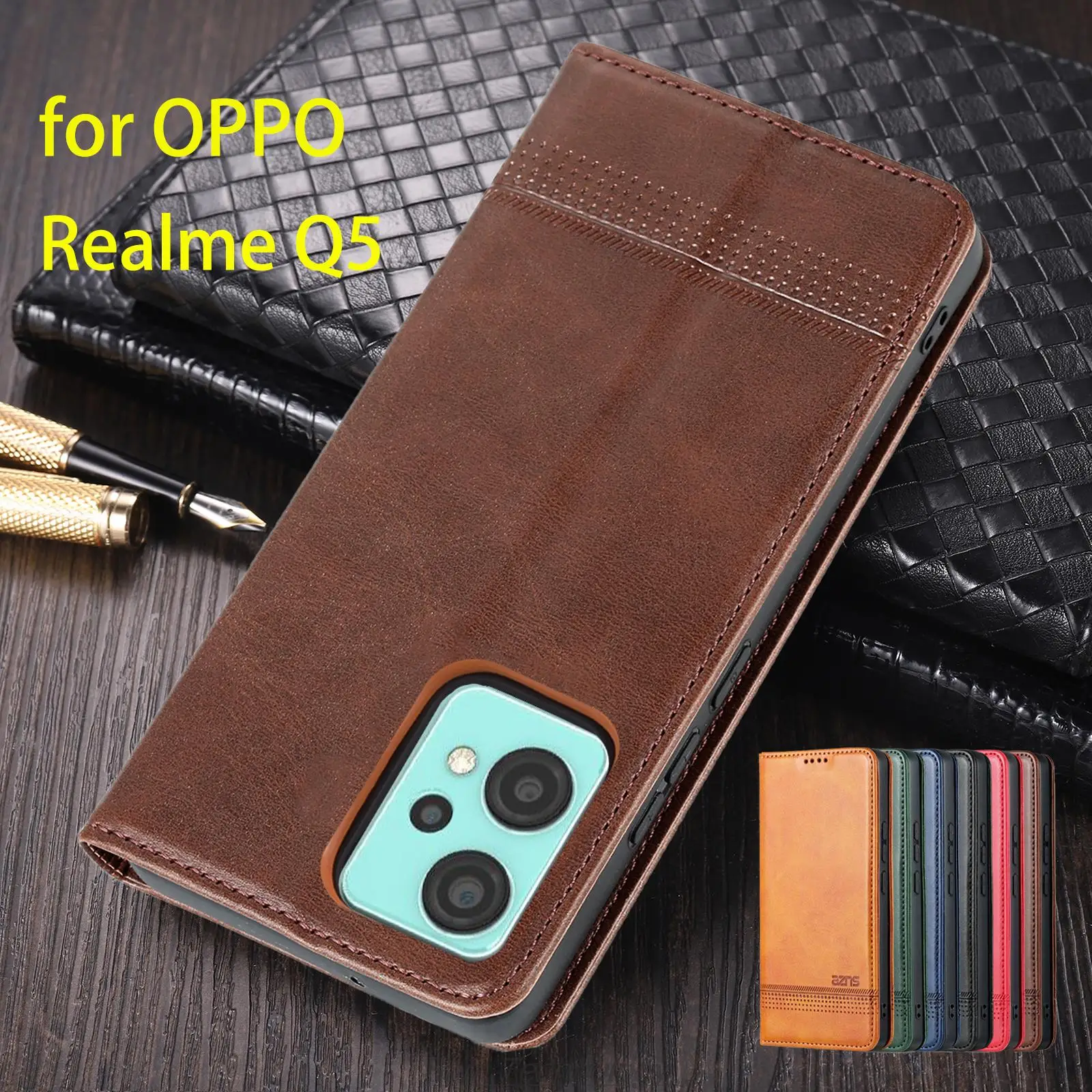 

Роскошный Магнитный кожаный чехол-книжка для OPPO Realme Q5 Q 5