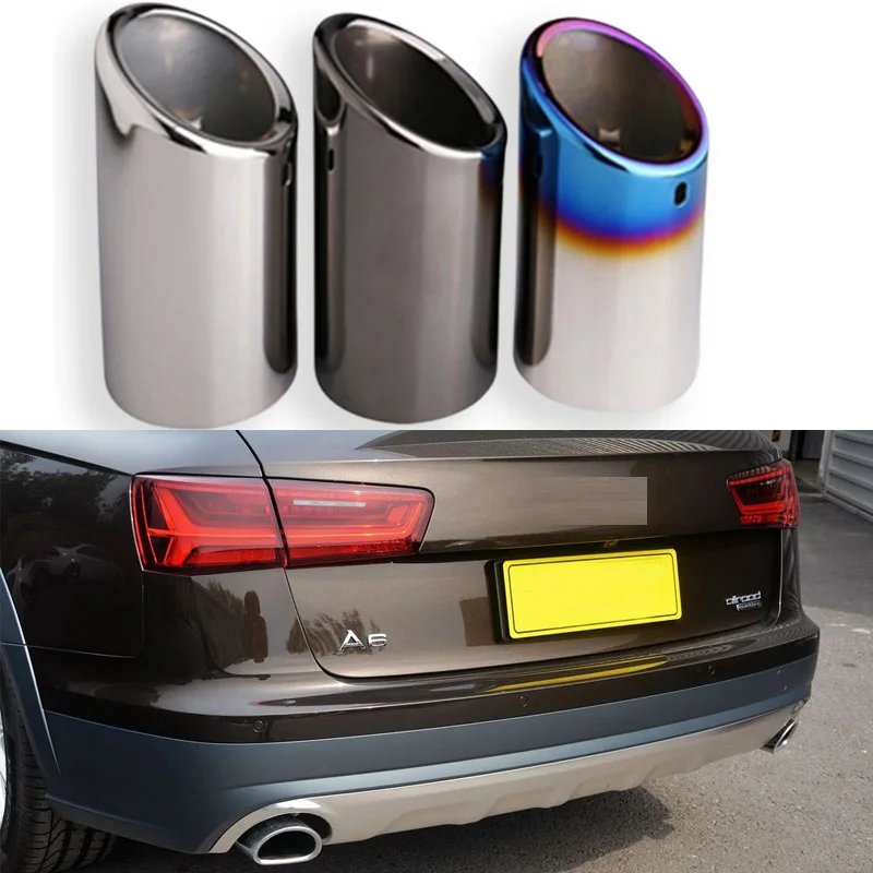 

Stainless Steel Exhaust Tips Pipe Muffler For Audi A3 A4 B8 A6 C6 A5 Q5 Q7 Q3 A1 A8 Tailpipe Car Accessories