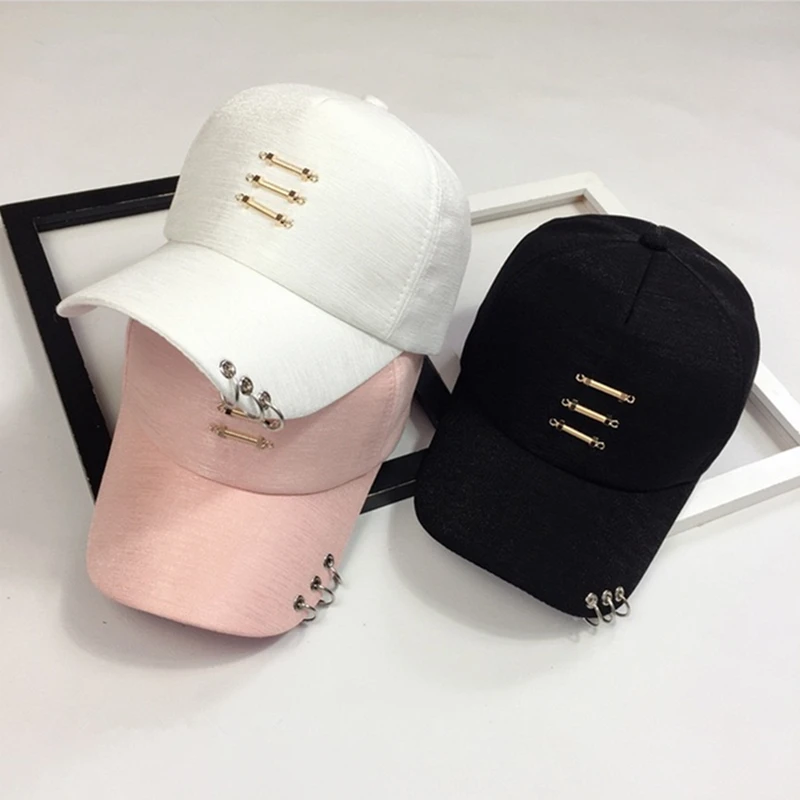 Hot Sale Y2K Women Baseball Cap Outstreet Metal Decoration Sun Hat Cap Female Trendy Hat