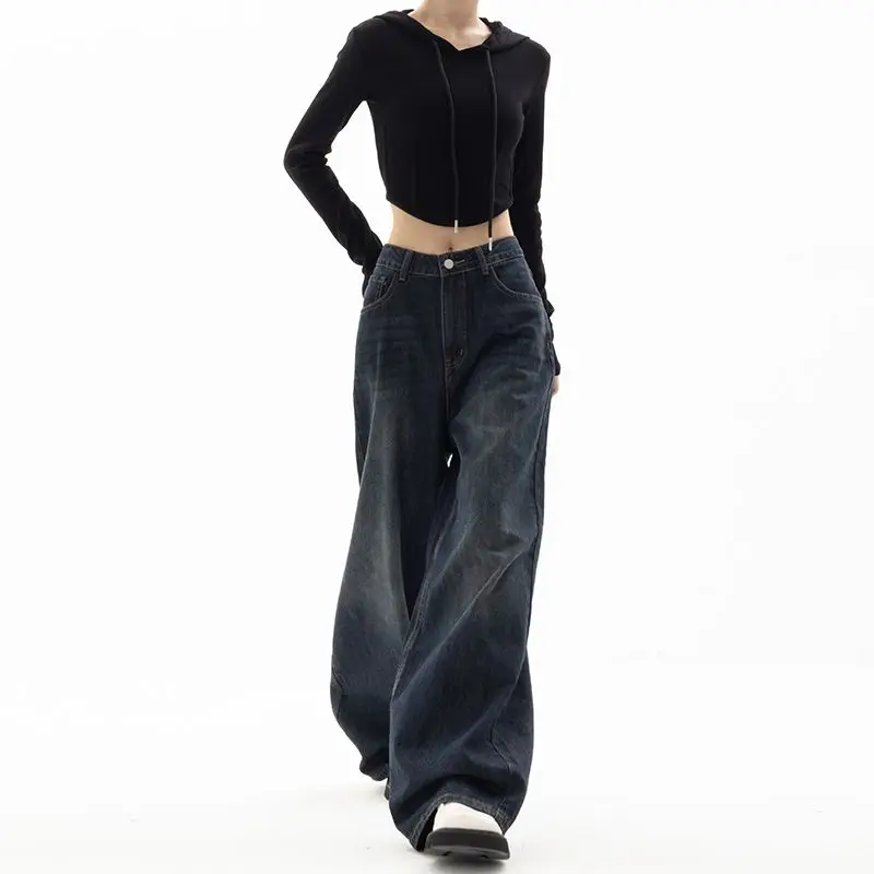 Wide Leg Baggy Denim Trousers 2