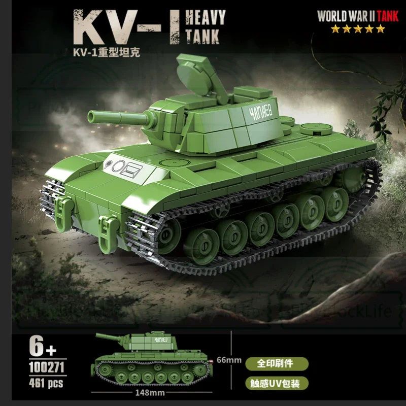 

WW2 Военная серия Mini Kv-1 тяжелый танк модель строительные блоки детали