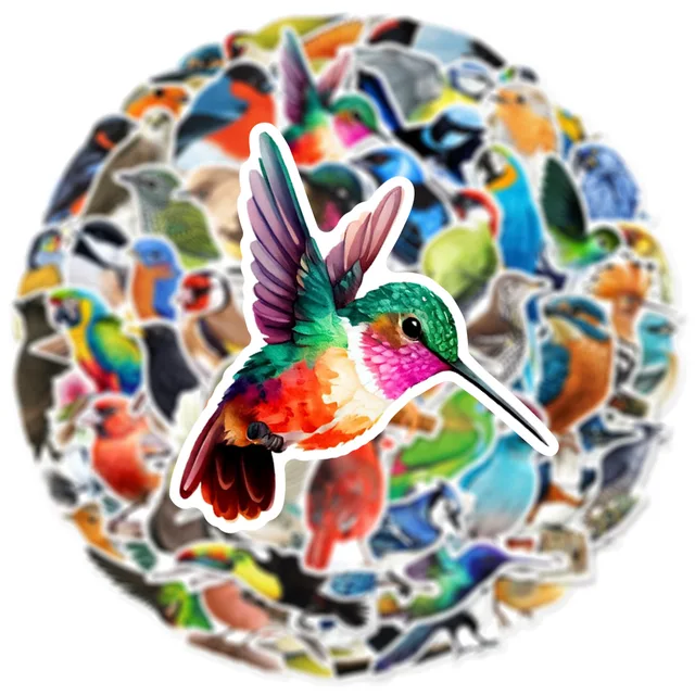 50pcs Colorful Birds Animals Cartoon Graffiti Stickers DIY Phone Guitar Laptop Notebook Suitcase Cup Waterproof Sticker Kids Toy 5