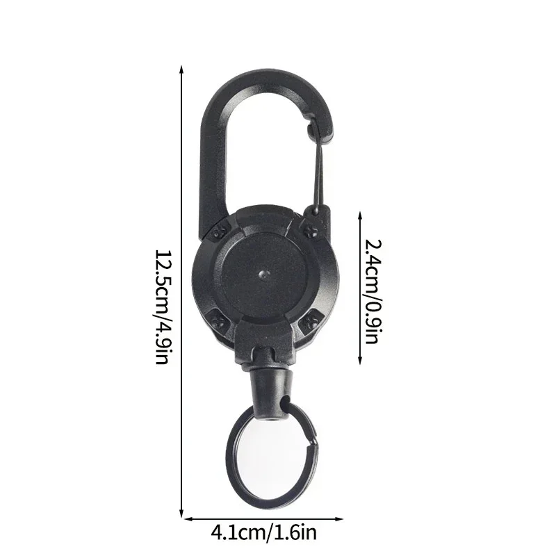 New Outdoor Automatic Retractable Wire Rope Luya Anti-theft Tactical Keychain Telescopic Keychain Retractable Hook Tool