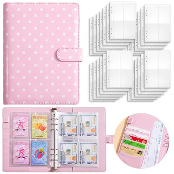 Raccoglitore A5 in pelle PU a pois per fotocard Kpop, album per carte fotografiche idol, album per conservare idol