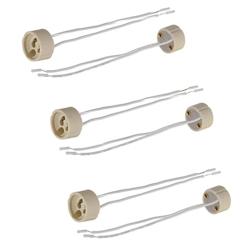 10-50PCS GU10 LED Bulb Holder Halogen Lamp Holder LED Lamp Holder Ceramic Body Wiring Socket Ceramic Silicone Cable Lamp Bases