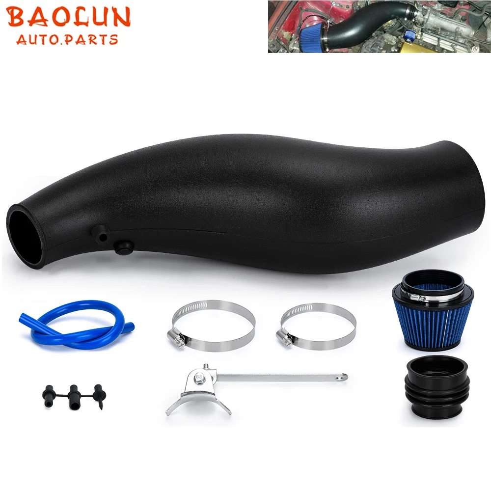 

BAOLUN Black Carbon Plastic Short Ram Air Intake Pipe For Honda Civic 92-00 EK EG JDM W/ Air Filter