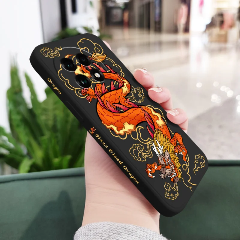 Red Flame Dragon Liquid Silicone Phone Case Cover