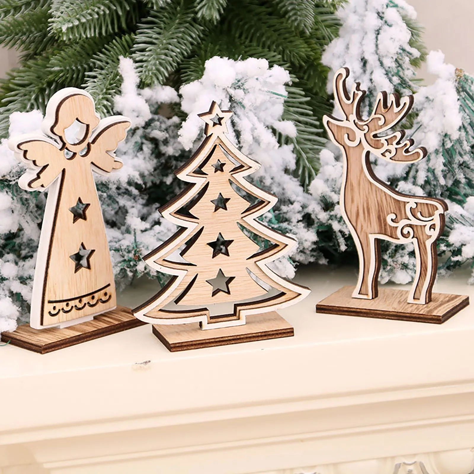 Adornos Navideños Wayees Adornos De Madera De Navidad Para Decorar