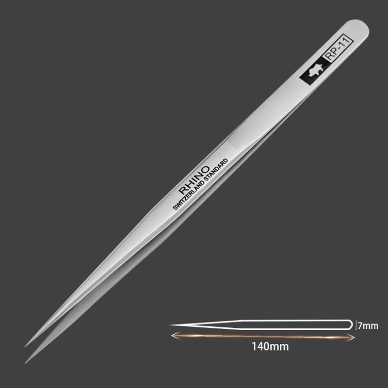 Japan RHINO RP Tweezers Anti-acid Anti-magnetic High-precision Super Hard Sharp Forceps Phone Watch Jewelry Components Repair tweezer tool precision tweezers phone repair tweezers