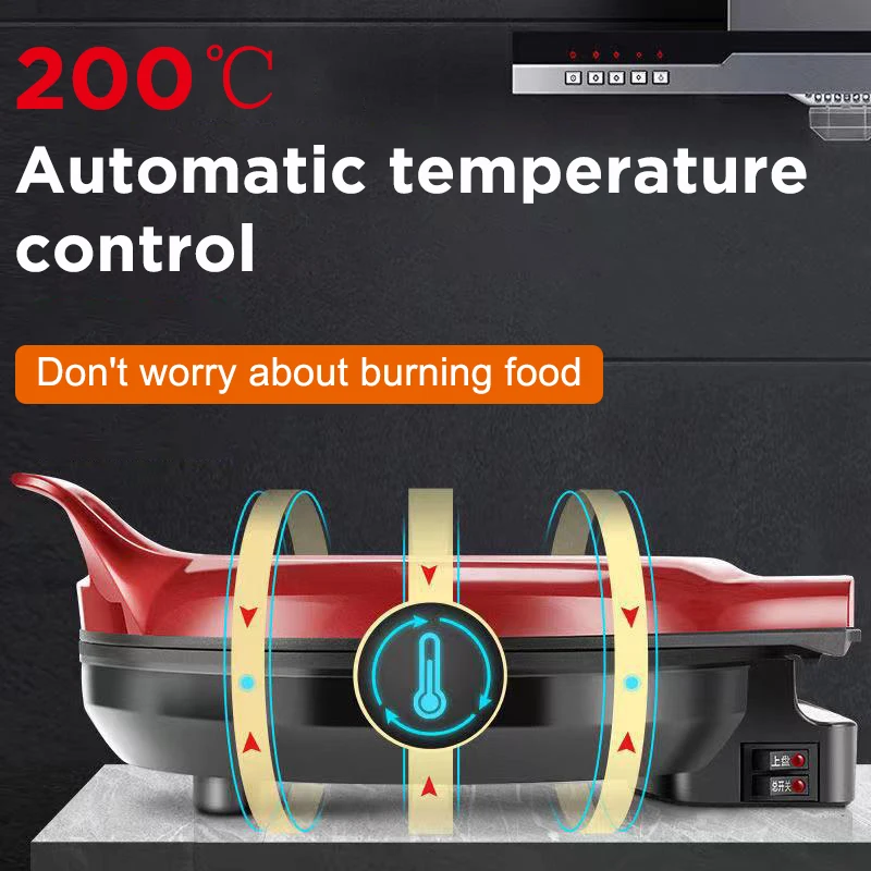110V/220V Electric Pancake Maker Double-sided Heating Pizza Griddle crepe pan roti  Appliances for the kitchen Cooking utensils 3