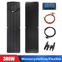 Kit de panneaux solaires flexibles monocristallins 300W 600W, système de chargeur de batterie 18V pour maison Camping voiture RV bateau hors réseau 1